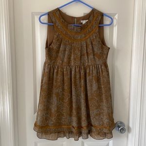 Brown High Neck Babydoll Dress